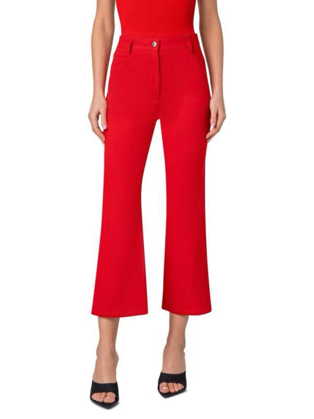 Akris Punto Red Cali Kick Flare Crop Jeans Women’s US 10 NWT-Like